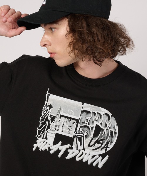 FIRST DOWN（ファーストダウン）の「グラフィック スリーブTシャツ #2（Tシャツ/カットソー・メンズ・ブラック/ホワイト・L/XL/M）」の9枚目の写真