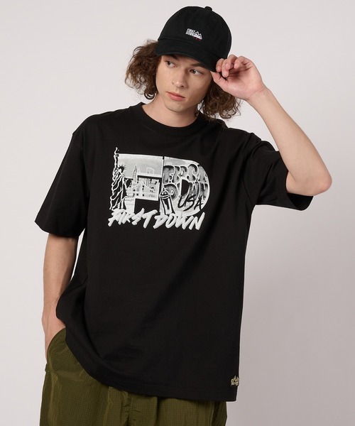 FIRST DOWN（ファーストダウン）の「グラフィック スリーブTシャツ #2（Tシャツ/カットソー・メンズ・ブラック/ホワイト・L/XL/M）」の8枚目の写真