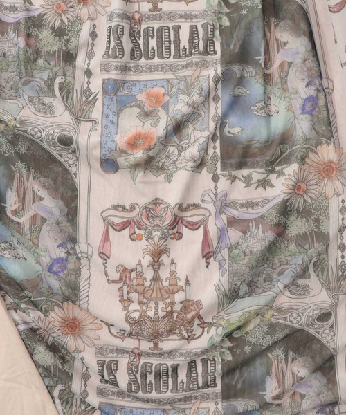 ScoLar（スカラー）の「561221：アンティークプリント柄切替ワンピース（ワンピース・レディース・ネイビー/オフホワイト/ブラック・M）」の14枚目の写真