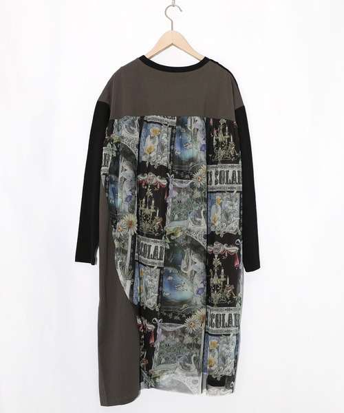 ScoLar（スカラー）の「561221：アンティークプリント柄切替ワンピース（ワンピース・レディース・ネイビー/オフホワイト/ブラック・M）」の16枚目の写真