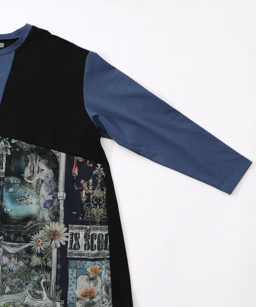 ScoLar（スカラー）の「561221：アンティークプリント柄切替ワンピース（ワンピース・レディース・ネイビー/オフホワイト/ブラック・M）」の21枚目の写真