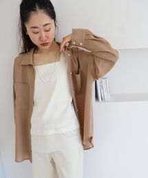 le.coeur blanc | サテン×スムース 裾チュールタンク(タンクトップ)