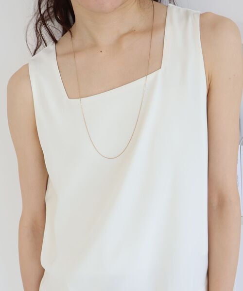 le.coeur blanc（ルクールブラン）の「サテン×スムース 裾チュールタンク（タンクトップ・レディース・グレイッシュベージュ/ブラック/オフホワイト・38）」の22枚目の写真