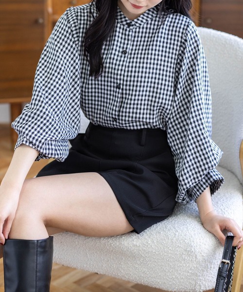 CLEAR BASIC（クリアベーシック）の「マルチスリーブ長袖ブラウス[オフィスカジュアル 着回し抜群 大人]（シャツ/ブラウス・レディース・ブルー系その他/ホワイト系その他2/ホワイト系その他/ブラック系その他・F）」の3枚目の写真