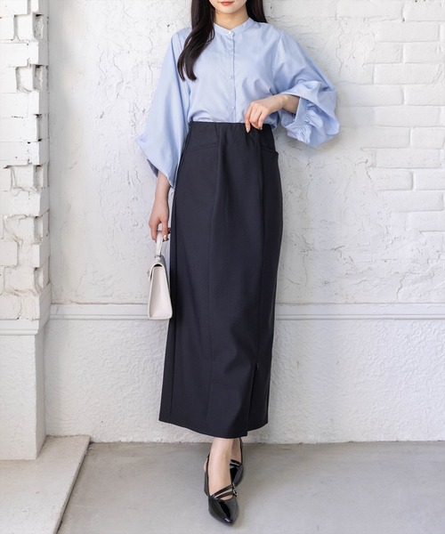 CLEAR BASIC（クリアベーシック）の「マルチスリーブ長袖ブラウス[オフィスカジュアル 着回し抜群 大人]（シャツ/ブラウス・レディース・ブルー系その他/ホワイト系その他2/ホワイト系その他/ブラック系その他・F）」の6枚目の写真