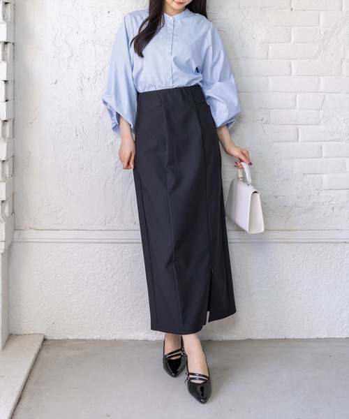 CLEAR BASIC（クリアベーシック）の「マルチスリーブ長袖ブラウス[オフィスカジュアル 着回し抜群 大人]（シャツ/ブラウス・レディース・ブルー系その他/ホワイト系その他2/ホワイト系その他/ブラック系その他・F）」の7枚目の写真