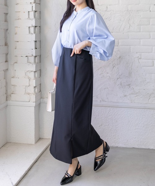 CLEAR BASIC（クリアベーシック）の「マルチスリーブ長袖ブラウス[オフィスカジュアル 着回し抜群 大人]（シャツ/ブラウス・レディース・ブルー系その他/ホワイト系その他2/ホワイト系その他/ブラック系その他・F）」の8枚目の写真