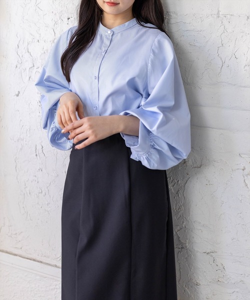 CLEAR BASIC（クリアベーシック）の「マルチスリーブ長袖ブラウス[オフィスカジュアル 着回し抜群 大人]（シャツ/ブラウス・レディース・ブルー系その他/ホワイト系その他2/ホワイト系その他/ブラック系その他・F）」の5枚目の写真