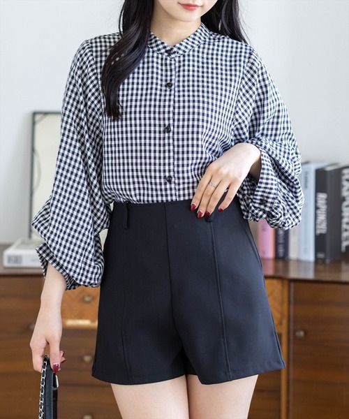 CLEAR BASIC（クリアベーシック）の「マルチスリーブ長袖ブラウス[オフィスカジュアル 着回し抜群 大人]（シャツ/ブラウス・レディース・ブルー系その他/ホワイト系その他2/ホワイト系その他/ブラック系その他・F）」の9枚目の写真