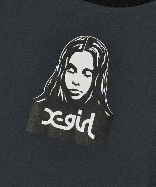 X-girl(エックスガール)の「FACE RAGLAN S/S BABY TEE(Tシャツ/カットソー・レディース・ホワイト/チャコール/ネイビー・S/M)」の9枚目の写真