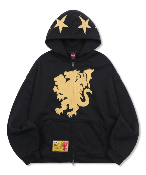 GLACK(グラック)の「GHD039 キメラ アプリケ フードジップアップ (ブラック)(パーカー・レディース・その他・MEDIUM/LARGE)」の4枚目の写真