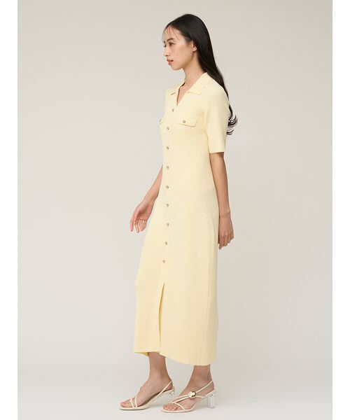 SNIDEL（スナイデル）の「フロントボタンニットワンピース（ワンピース・レディース・ホワイト/ネイビー/イエロー・F）」の10枚目の写真