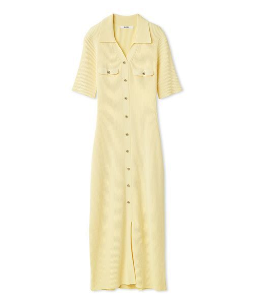 SNIDEL（スナイデル）の「フロントボタンニットワンピース（ワンピース・レディース・ホワイト/ネイビー/イエロー・F）」の4枚目の写真