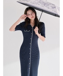 SNIDEL | フロントボタンニットワンピース(ワンピース)