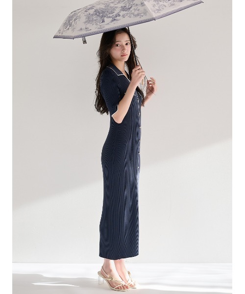 SNIDEL（スナイデル）の「フロントボタンニットワンピース（ワンピース・レディース・ホワイト/ネイビー/イエロー・F）」の14枚目の写真