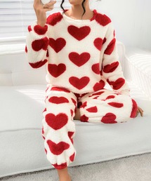 MAISON SELECT（メゾンセレクト）の「1D75-MZ ハートパターン もこもこ ルームウェアセット パジャマ（ルームウェア/パジャマ）」