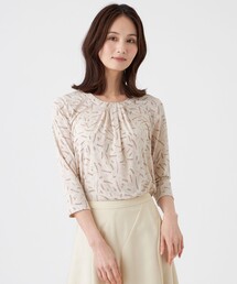 【ウォッシャブル】強撚スムースプリントブラウス