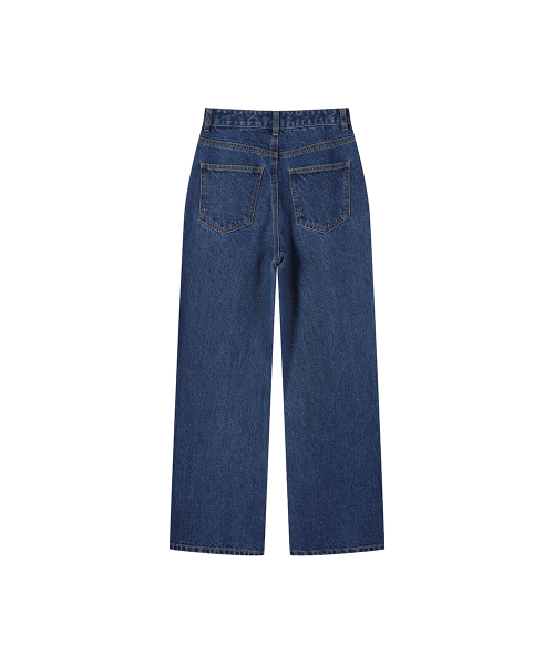 LAP（ラップ）の「ヨーク切り替えハイウエストストレートパンツ AS1DP268（デニムパンツ・レディース・ライトインディゴブルー/インディゴブルー・SMALL/MEDIUM）」の4枚目の写真