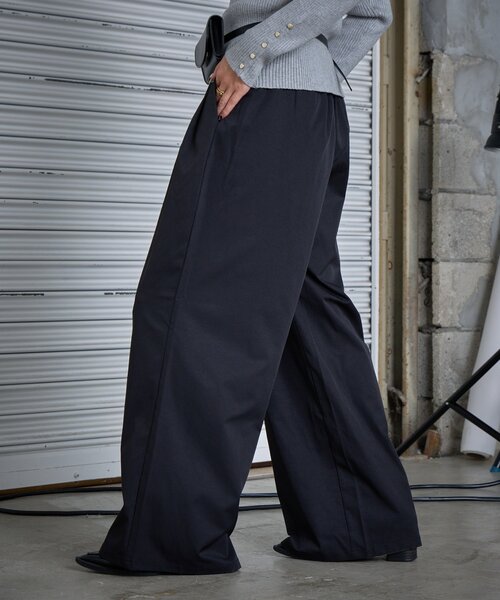 goocy（グーシー）の「【シワになりにくい】ツーワイドパンツ（その他パンツ・レディース・ブラック/チャコールグレー・FREE）」の7枚目の写真