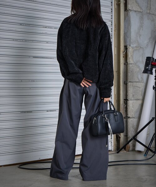 goocy（グーシー）の「【シワになりにくい】ツーワイドパンツ（その他パンツ・レディース・ブラック/チャコールグレー・FREE）」の14枚目の写真