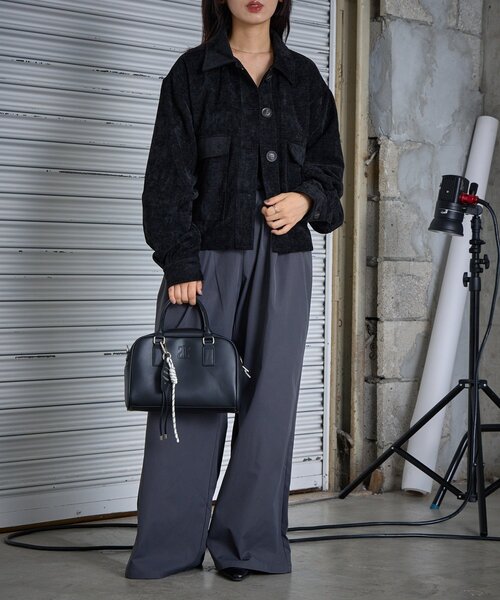goocy（グーシー）の「【シワになりにくい】ツーワイドパンツ（その他パンツ・レディース・ブラック/チャコールグレー・FREE）」の15枚目の写真