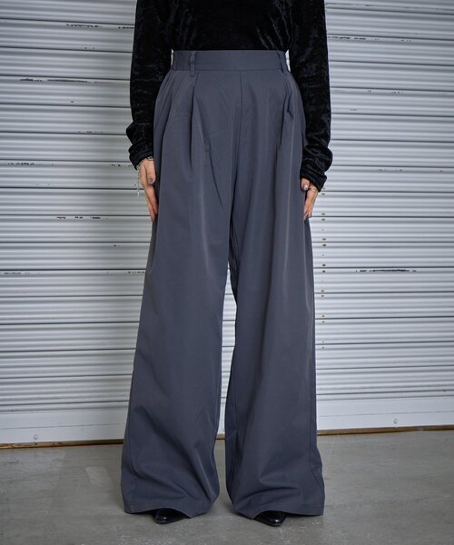 goocy（グーシー）の「【シワになりにくい】ツーワイドパンツ（その他パンツ・レディース・ブラック/チャコールグレー・FREE）」の17枚目の写真