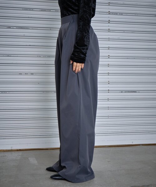 goocy（グーシー）の「【シワになりにくい】ツーワイドパンツ（その他パンツ・レディース・ブラック/チャコールグレー・FREE）」の18枚目の写真
