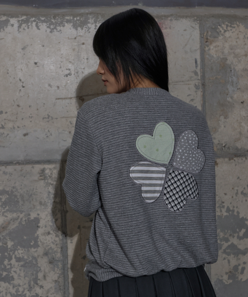 FANCY CLUB(ファンシークラブ)の「クローバーパッチワークカーディガン (GRAY) F25ZA008(カーディガン/ボレロ・レディース・その他・ONE)」の2枚目の写真