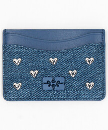 GANNI（ガニー）の「GANNI/ガニー Card Holder Heart Studs / B3010089 / ハートスタッズ デニム カードホルダー（カードケース）」