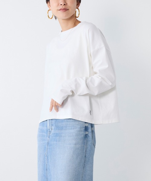 MICA&DEAL(マイカ&ディール)の「ワンポイント刺繍ロングTシャツ(Tシャツ/カットソー・レディース・ホワイト/ブラウン・FREE)」の12枚目の写真