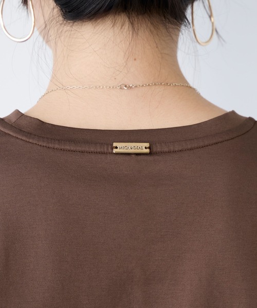 MICA&DEAL(マイカ&ディール)の「ワンポイント刺繍ロングTシャツ(Tシャツ/カットソー・レディース・ホワイト/ブラウン・FREE)」の10枚目の写真