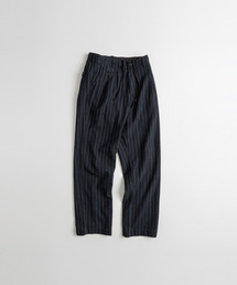 BEHEAVYER（ビヘイビアー）の「WASHED LINEN EASY TROUSERS navy stripe（その他パンツ）」