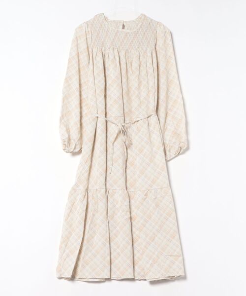 aimoha（アイモハ）の「チェック柄フレアティアードワンピ（ワンピース・レディース・ブルー/ホワイト・FREE）」の9枚目の写真