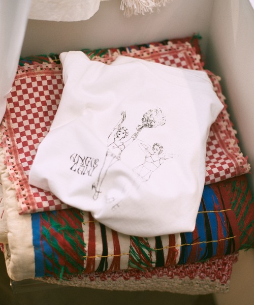 SALON adam et rope'(サロン アダム エ ロペ)の「【Angie La La for SALON】コラボプリントTEE(Tシャツ/カットソー・レディース・ブラック/オフホワイト・FREE)」の1枚目の写真