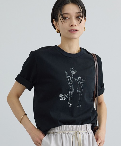 SALON adam et rope'(サロン アダム エ ロペ)の「【Angie La La for SALON】コラボプリントTEE(Tシャツ/カットソー・レディース・ブラック/オフホワイト・FREE)」の2枚目の写真