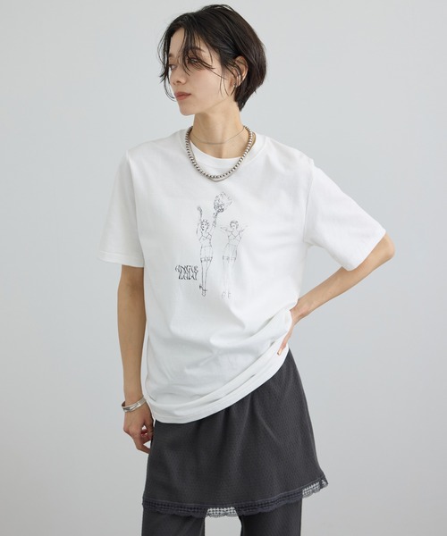 SALON adam et rope'(サロン アダム エ ロペ)の「【Angie La La for SALON】コラボプリントTEE(Tシャツ/カットソー・レディース・ブラック/オフホワイト・FREE)」の18枚目の写真