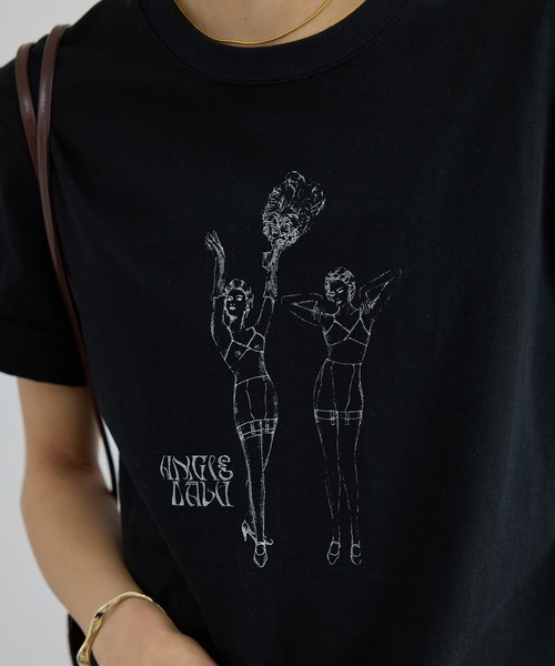 SALON adam et rope'(サロン アダム エ ロペ)の「【Angie La La for SALON】コラボプリントTEE(Tシャツ/カットソー・レディース・ブラック/オフホワイト・FREE)」の19枚目の写真