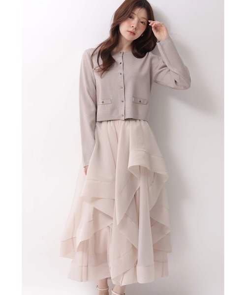 Rirandture（リランドチュール）の「ランダムラッフルシアースカート（スカート・レディース・オフホワイト/ピンク系その他/ミント・2/1）」の3枚目の写真