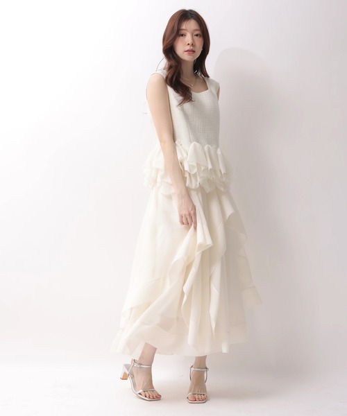 Rirandture（リランドチュール）の「ランダムラッフルシアースカート（スカート・レディース・オフホワイト/ピンク系その他/ミント・2/1）」の6枚目の写真