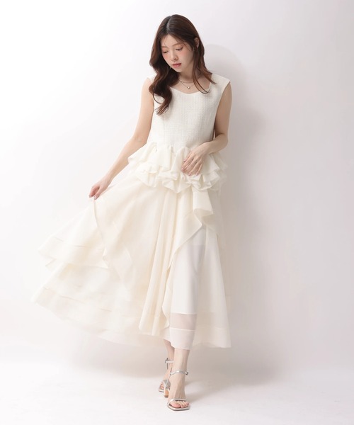 Rirandture（リランドチュール）の「ランダムラッフルシアースカート（スカート・レディース・オフホワイト/ピンク系その他/ミント・2/1）」の8枚目の写真