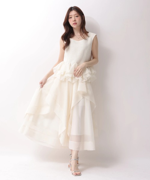 Rirandture（リランドチュール）の「ランダムラッフルシアースカート（スカート・レディース・オフホワイト/ピンク系その他/ミント・2/1）」の9枚目の写真