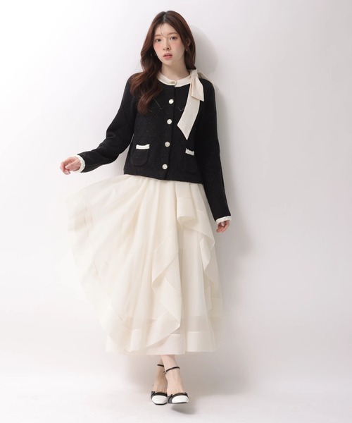 Rirandture（リランドチュール）の「ランダムラッフルシアースカート（スカート・レディース・オフホワイト/ピンク系その他/ミント・2/1）」の18枚目の写真