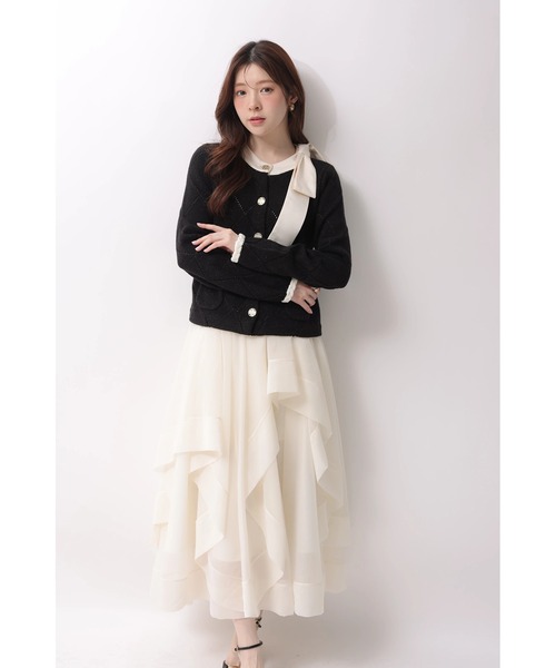 Rirandture（リランドチュール）の「ランダムラッフルシアースカート（スカート・レディース・オフホワイト/ピンク系その他/ミント・2/1）」の19枚目の写真