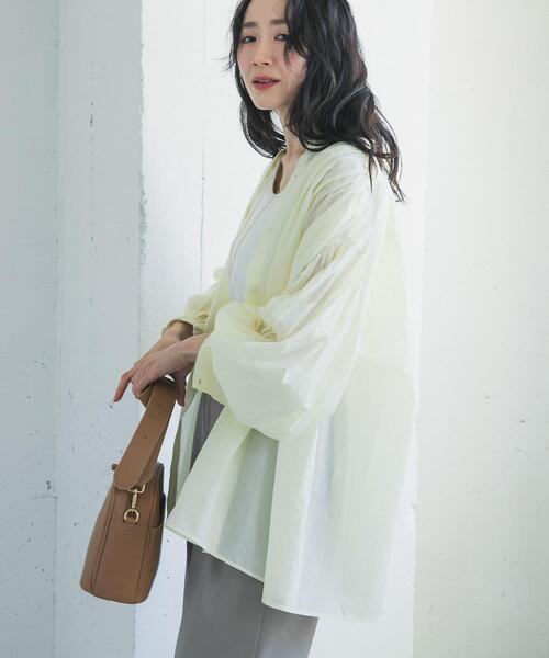 URBAN RESEARCH DOORS(アーバンリサーチドアーズ)の「コットンボイルギャザーブラウス(シャツ/ブラウス・レディース・イエロー/ミント/ベージュ系その他・FREE)」の22枚目の写真