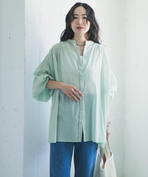 URBAN RESEARCH DOORS（アーバンリサーチドアーズ）の「コットンボイルギャザーブラウス（シャツ/ブラウス・レディース・イエロー/ミント/ベージュ系その他・FREE）」の21枚目の写真