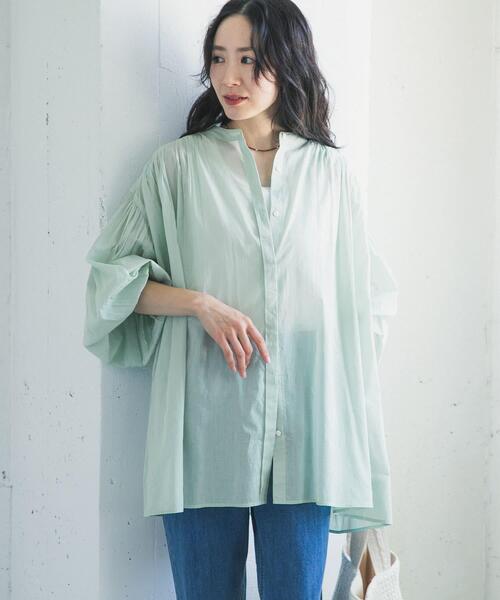 URBAN RESEARCH DOORS（アーバンリサーチドアーズ）の「コットンボイルギャザーブラウス（シャツ/ブラウス・レディース・イエロー/ミント/ベージュ系その他・FREE）」の20枚目の写真