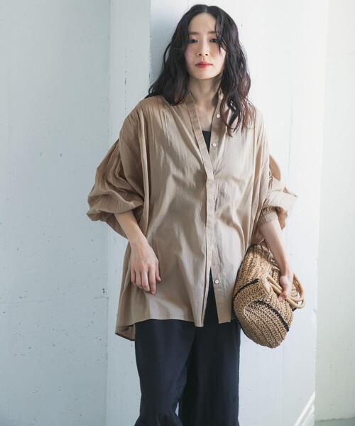 URBAN RESEARCH DOORS（アーバンリサーチドアーズ）の「コットンボイルギャザーブラウス（シャツ/ブラウス・レディース・イエロー/ミント/ベージュ系その他・FREE）」の11枚目の写真