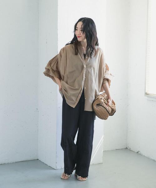 URBAN RESEARCH DOORS（アーバンリサーチドアーズ）の「コットンボイルギャザーブラウス（シャツ/ブラウス・レディース・イエロー/ミント/ベージュ系その他・FREE）」の10枚目の写真