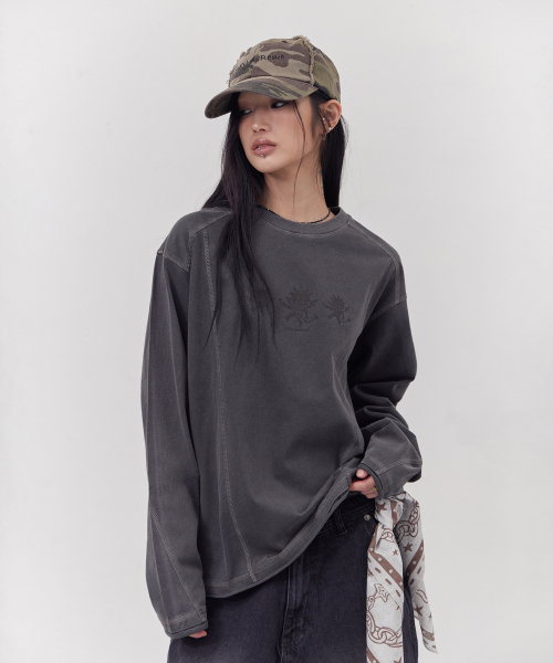 TONY LAWRENCE（トニーローレンス）の「ピグメントデビルロングスリーブチャコール（Tシャツ/カットソー・レディース・その他・1/2）」の2枚目の写真