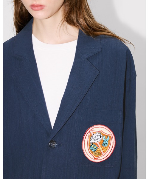 KENZO(ケンゾー)の「'KENZO Badges' ワークウエア ジャケット イン コットン(テーラードジャケット・レディース・ブルー系その他4・SMALL)」の1枚目の写真